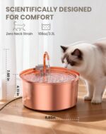 tomxcute Katzenbrunnen 3,2L Edelstahl mit Kupfer – Trinkbrunnen für Katzen & Hunde – Bild 7