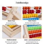 DYOUen Abakus 28 x 21 cm – Rechenschieber für Grundschüler mit Zählstäben & Zahlenkarten – Bild 5