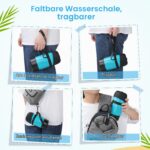 Pecute 3-in-1 Trinkflasche für Hunde – Wasser, Schale & Futter in einem mit Karabiner – Bild 8
