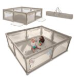 Lionelo WILLOW XL Laufgitter 187x207 cm – Grossflächiger Laufstall ab Geburt bis 48 Monate