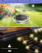 Bzavor 18er Set IP65 Solar Bodenleuchten – 12 LED-Perlen für helle Gartenbeleuchtung – Bild 5