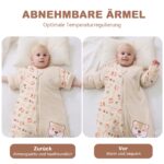 MIKAFEN Baby-Winterschlafsack mit Beinen & abnehmbaren Ärmeln – 100% Baumwolle, 3.5 tog – Bild 5