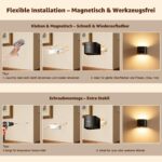 Ollny 2er-Set Akku Wandleuchte mit Bewegungsmelder – dimmbar, 3 Lichtfarben, Fernbedienung – Bild 7