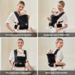 Babytrage vrbabies ab Geburt bis 15 kg – Ergonomische Tragehilfe mit 3D-Netz & verstellbarem Kopfstütze – Bild 7