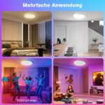 Oraymin LED Deckenleuchte Ø30cm, 24W 3300lm – RGB Farbwechsel & Dimmbar mit Fernbedienung – Bild 4
