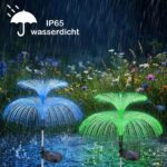 Beuaati Quallen-Solarleuchten 3er-Set – RGB LED Gartenstecker IP65 wasserdicht für Aussen – Bild 3