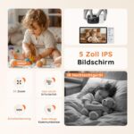 boifun nova Babyphone mit Kamera 5" 1080P – WLAN-frei mit Nachtsicht & 20h Akku – Bild 2