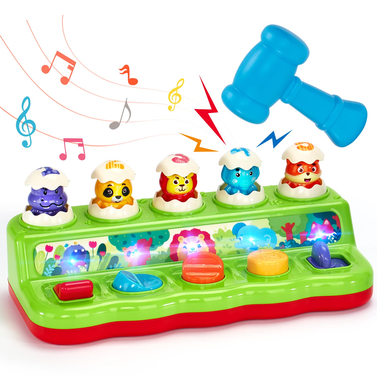 hahaland Pop-Up Spielzeug ab 1 Jahr mit Musik & Licht – Motorikspielzeug für Babys