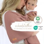 DIKOS Babydecke 75×100 cm Bio-Baumwolle – Kuscheldecke für Neugeborene in Altrosa – Bild 3