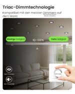 ALUSSO 6er Set LED Einbaustrahler 5W dimmbar – 3 Farbtemperaturen IP44 für Badezimmer – Bild 4
