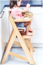 Moby-System Woody Mitwachsender Hochstuhl – Massivholz-Kinderstuhl mit 12-stufiger Verstellung – Bild 2