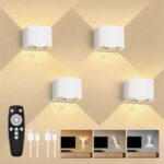 GeyouLux 6000mAh Akku-Wandleuchte mit Bewegungsmelder & Fernbedienung – 4er Set