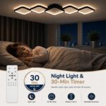 Aozhate LED Deckenleuchte 106cm 5-Ring Schwarz – Dimmbar mit App & Fernbedienung – Bild 4