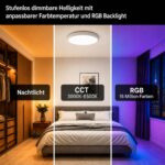 Yesenlight Smarte Deckenlampe 46W 4600lm – RGBIC & CCT 3000K-6500K mit Sprachsteuerung – Bild 3