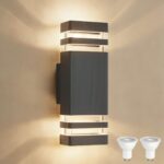 YOVGQOLV Up-Down Außenwandleuchte IP54 – Anthrazit Wandlampe mit 2×5W GU10 LED