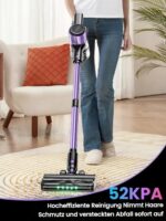 NYXAL Akku Staubsauger 52 kPA – Kabellos 45 Min für Hartböden & Teppiche – Bild 2