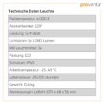 Proventa EasyBudget LED-Feuchtraumleuchte 60cm 9W Neutralweiss – IP65 Wannenleuchte – Bild 4