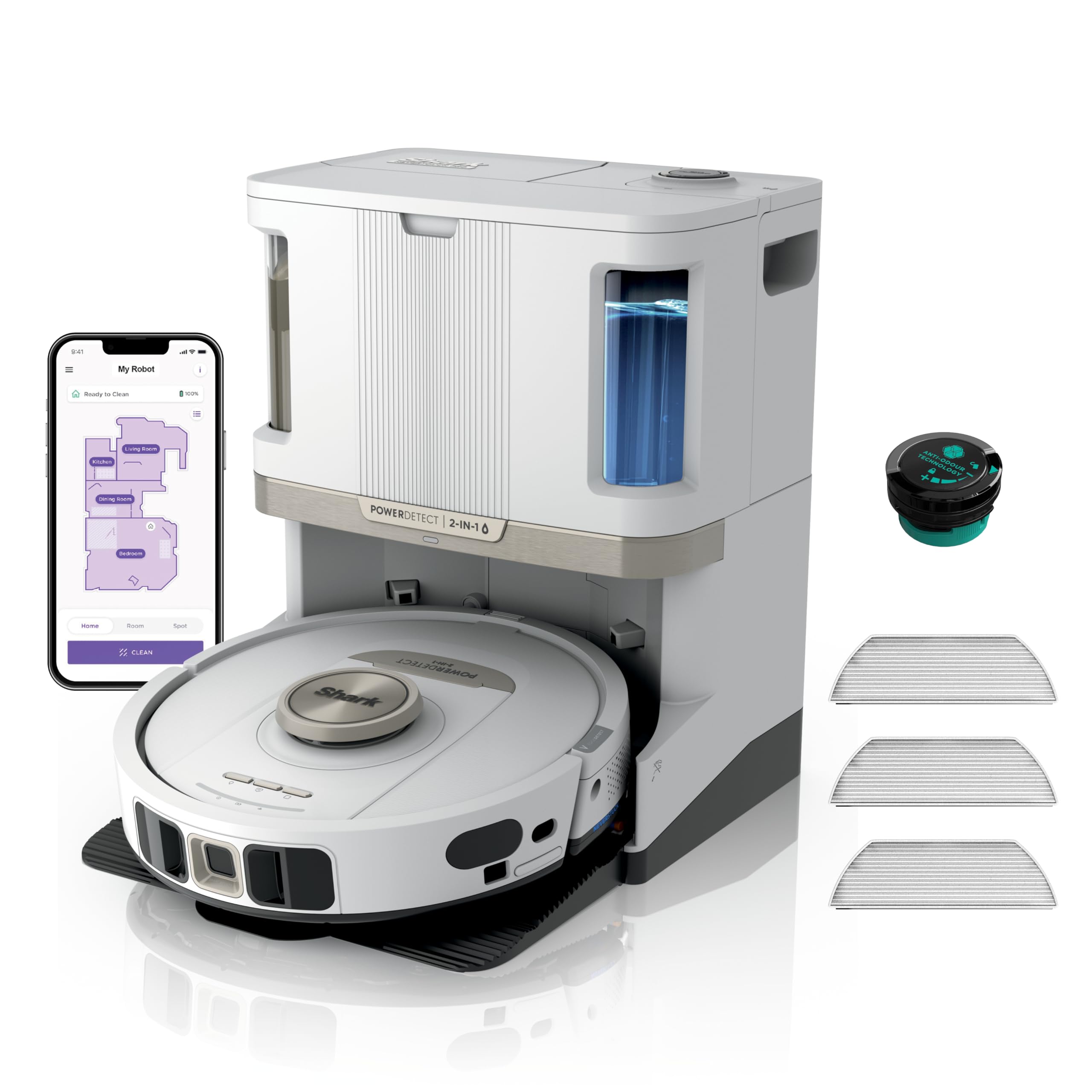 Shark PowerDetect 2-in-1 Saug- & Wischroboter mit NeverTouch Pro Station – Selbstreinigend