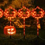 5er-Set Halloween Kürbis Solarleuchten – Wasserfeste Gartenleuchten mit 8 Lichtmodi – Bild 7