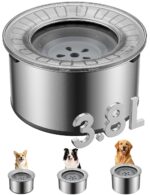 Heouvo 3,8L Hundenapf mit Anti-Schaufel-Deckel & Gummiboden – Auslaufsicher für grosse Hunde