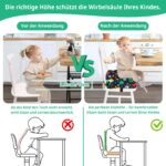 TOTIDYH Sitzerhoehung Stuhl Kind 10cm – Dinosaurier Schwarz mit Sicherheitsgurt – Bild 3