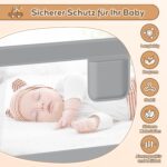 Tubiaz Kinderbettgitter 3er-Set – Höhenverstellbar 64–96 cm für Kleinkinder – Bild 7