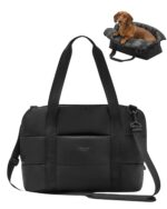 LARKSON Hundetragetasche Frida Schwarz – 2-in-1 Transporttasche für Hunde bis 10 kg