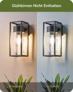 EDISHINE Wandleuchte E27 IP44 Wasserdicht – Moderne Aussenleuchte Anthrazit für Haus & Terrasse – Bild 5