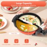 6 l Aohuada Yin-Yang Fondue Topf elektrisch 1360 W – Doppelkammer Hot Pot für Zuhause – Bild 5