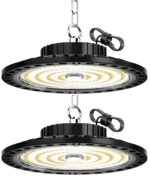 HAPYLUMI LED Hallenstrahler 100W, 2er Set – 10.000 Lumen UFO Werkstattlampe IP65