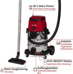 Einhell Akku-Nass-Trockensauger TE-VC 36/25 Li S-Solo – 25L Edelstahlbehälter, Power X-Change – Bild 5