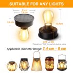 BUCASA 8cm Solarleuchten Ersatzteil mit LED – Ersatzdeckel für Gartenleuchten – Bild 2