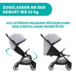 Chicco We Reise-Kinderwagen – ultraleicht (5,5 kg), faltbar, ab Geburt bis 22 kg – Bild 7