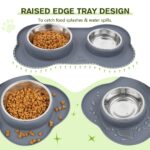 pecute 3-in-1 Futternapf Hunde & Katzen mit Edelstahl & rutschfester Silikon-Matte – Bild 3