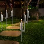 PEILU Edelstahl Gartenfackeln 6er Set – Höhenverstellbar 55-115cm für Garten & Events – Bild 8