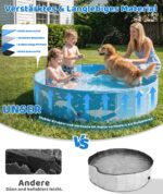 Instraella Hundepool 120x30 cm mit UV-Sonnendach – Faltbarer Planschbecken für Hunde & Kinder – Bild 3