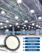HAPYLUMI LED Hallenstrahler 100W, 2er Set – 10.000 Lumen UFO Werkstattlampe IP65 – Bild 2