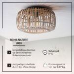Lightbox Bambus Deckenlampe Ø 32 cm – Boho Deckenleuchte mit natürlichem Lichteffekt – Bild 4