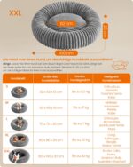 Feandrea Hundebett 100 cm – Weiches Donut-Design mit rutschfester Unterseite für grosse Hunde – Bild 4