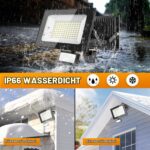 papasbox 100W LED Strahler mit Bewegungsmelder & Lichtsensor – IP66 Aussenstrahler für Garten & Garage – Bild 4