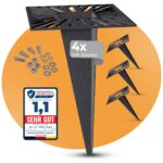 SSC-LUXon HAUKI Erdspieß 4er Set – Universal-Befestigung für Gartenleuchten & Pollerleuchten