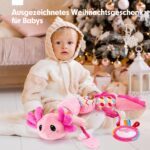 hahaland Axolotl Sensorik Spielzeug 0-6 Monate – 5-in-1 Musikspielzeug mit Beissring & Spiegel – Bild 8