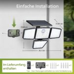 Philips Solar-Aussenlleuchte mit Bewegungsmelder, 196 LED & Fernbedienung – IP65 (2er Set) – Bild 3