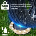 Shuniu Solar Bodenleuchte 4er Set mit 12 LEDs – IP65 Warmweiss für Garten & Gehweg – Bild 3