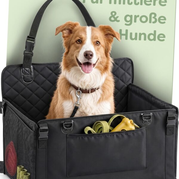 Knupis Hundeautositz für Rückbank – Sicherer Autoschutz für mittlere & grosse Hunde