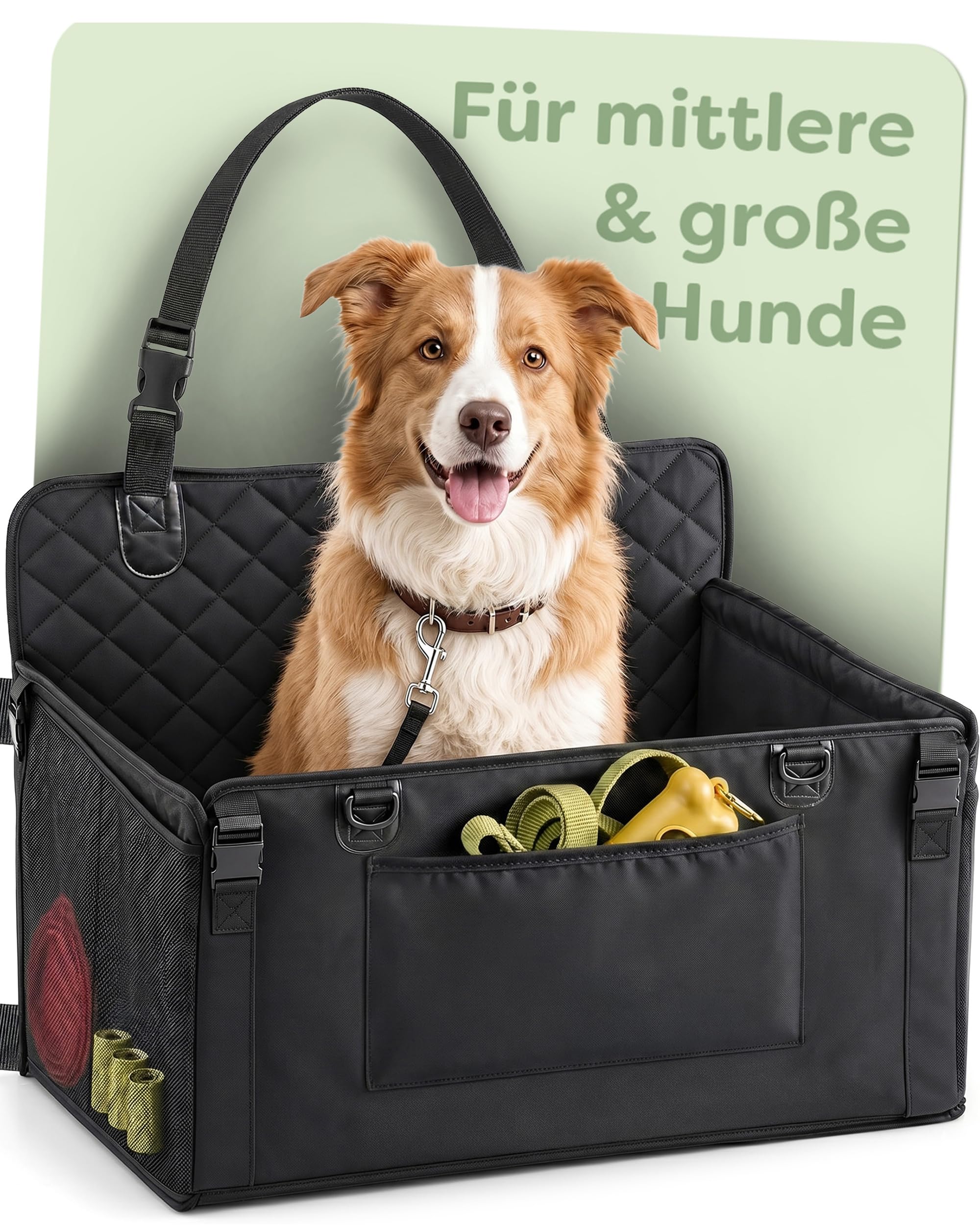 Knupis Hundeautositz für Rückbank – Sicherer Autoschutz für mittlere & grosse Hunde