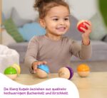 Eichhorn Klangkugeln – 6 bunte Holzkugeln mit Sound für Babys ab 12 Monaten – Bild 6