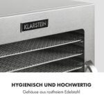 Klarstein Captain Jerky 110 Dörrautomat – 1000 W Dörrgerät mit Edelstahl für Obst, Gemüse & Fleisch – Bild 8