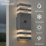 JNR Außenleuchte mit PIR Bewegungsmelder – IP54 Aluminium Wandlampe 2x5W GU10 – Bild 4