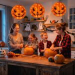 2er Set Halloween Kürbis Laterne 30cm mit 40 LEDs – IP44 Wasserdicht, 8 Modi & Timer – Bild 5